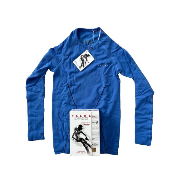 Falke 33011 Skiing Athletic Tight Fit Top Blue ( XS ) - Picture 1 of 2